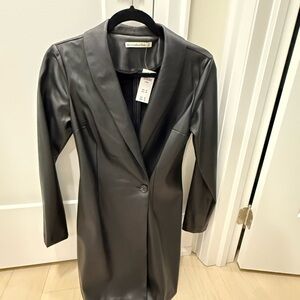 Abercrombie vegan leather mini wrap dress